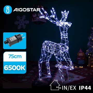 Aigostar - LED Zewnętrzna dekoracja bożonarodzeniowa LED/3,6W/31/230V 6500K 75 cm IP44 renifer