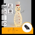Aigostar - LED zewnętrzna dekoracja świąteczna 260xLED/8 funkcji 1,2m IP44 ciepła biała bałwan