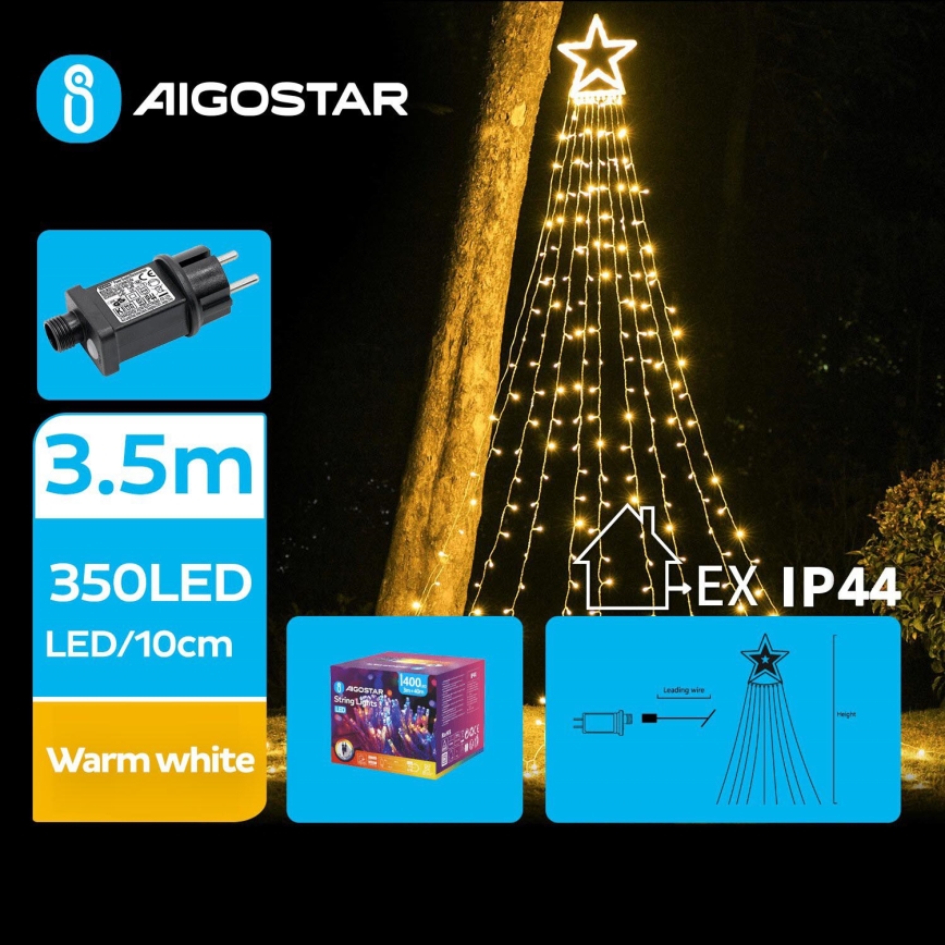 Aigostar - LED zewnętrzna dekoracja świąteczna LED/6W/230V 3,5m IP44 ciepła biel