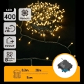 Aigostar - LED zewnętrzna girlanda świąteczna 400 diod LED / 8 funkcji, zasilanie 4×AA, długość 20,3 m, IP44, ciepła biała