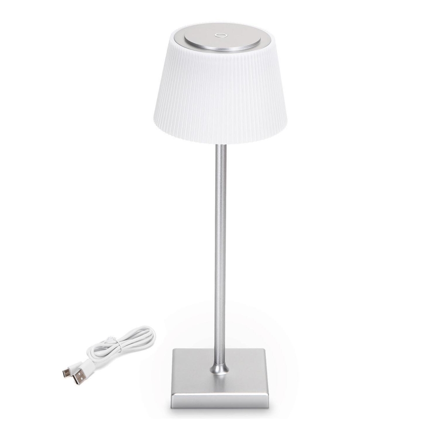 Aigostar - LED Zewnętrzna ściemnialna akumulatorowa lampa stołowa LED/4W/5V 3600mAh biały/matowy chrom IP54