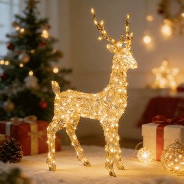 Aigostar - LED Zewnętrzna świąteczna dekoracja 180xLED/8 funkcji 1,05m IP44 ciepła biała jeleń