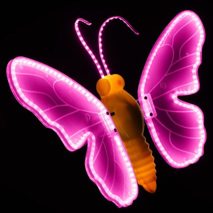 Aigostar - Dekoracja zewnętrzna LED 246xLED/9W/230V 42 cm IP44 motyl/różowa