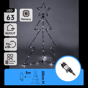Aigostar - LED zewnętrzna świąteczna dekoracja LED/3,6W/230V 60 cm IP44 choinka, zimna biel