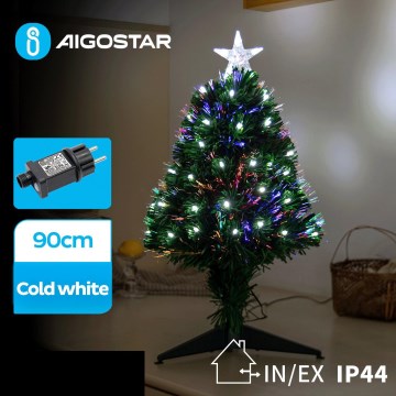 Aigostar - LED zewnętrzne bożonarodzeniowe drzewko LED/3,6W/230V 90 cm IP44 zimna biel