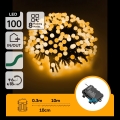 Aigostar - LED zewnętrzne lampki świąteczne 100 diod LED/8 funkcji 3xAA 10,3m IP44 ciepła biel