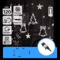 Aigostar - LED zewnętrzne lampki świąteczne 120xLED/8 funkcji 3x0,6m IP44 zimne białe światło + pilot zdalnego sterowania