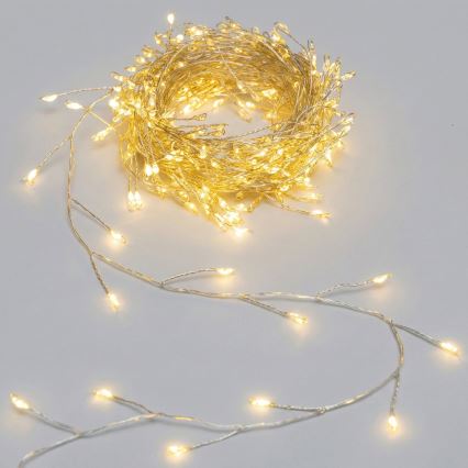 Aigostar - LED zewnętrzne lampki świąteczne 200xLED/8 funkcji 3xAA 6,3m IP44 ciepła biała