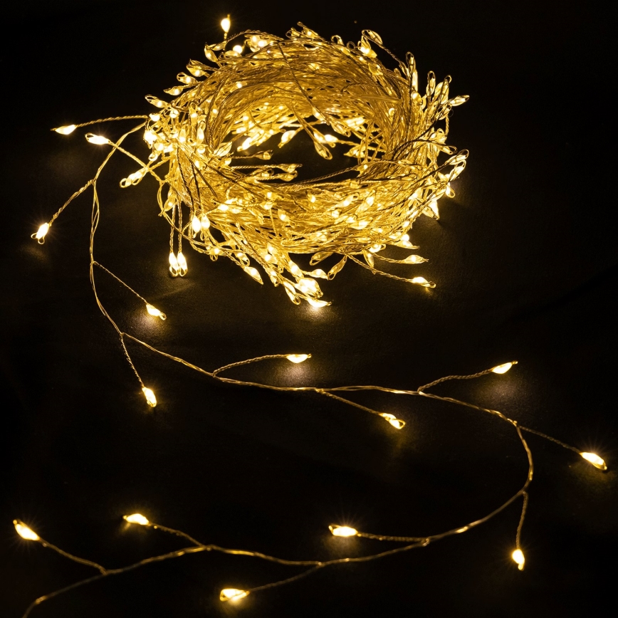 Aigostar - LED zewnętrzne lampki świąteczne 200xLED/8 funkcji 3xAA 6,3m IP44 ciepła biała