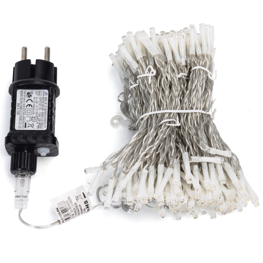 Aigostar - LED zewnętrzne lampki świąteczne 234 diody LED/8 funkcji 1,2x1,8 m IP44 ciepła biel