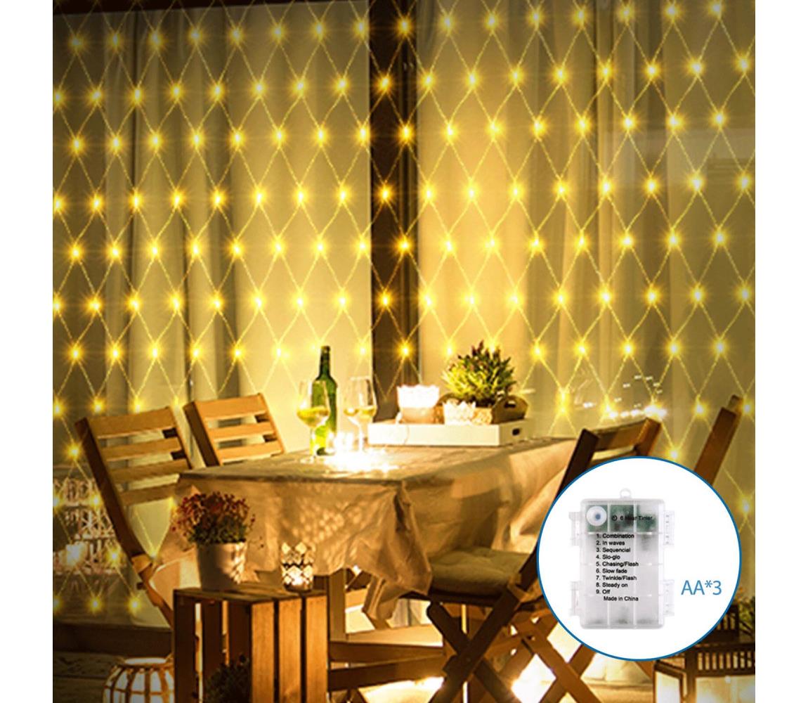 - LED Zewnętrzny łańcuch bożonarodzeniowy 100xLED/8 funkcji 4,5x1,5m IP44 ciepła biel