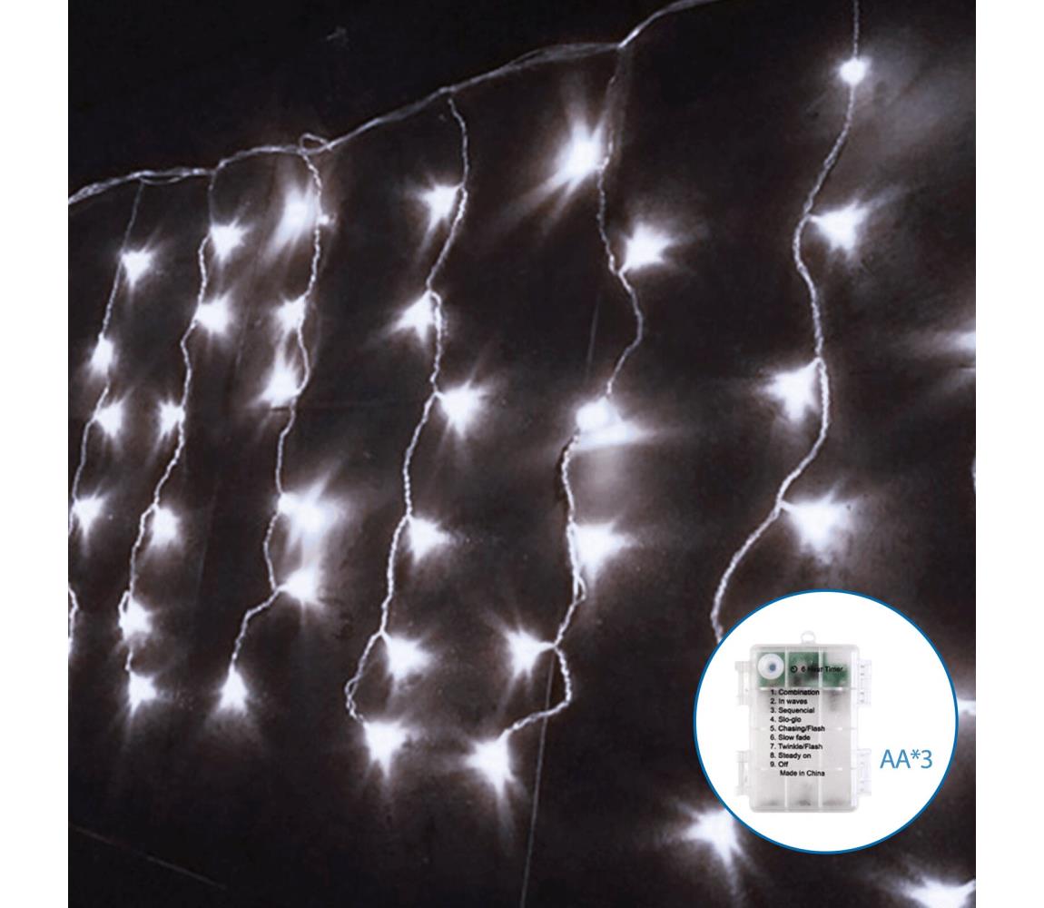 - LED Zewnętrzny łańcuch bożonarodzeniowy 100xLED/8 funkcji 8x0,4m IP44 zimna biel