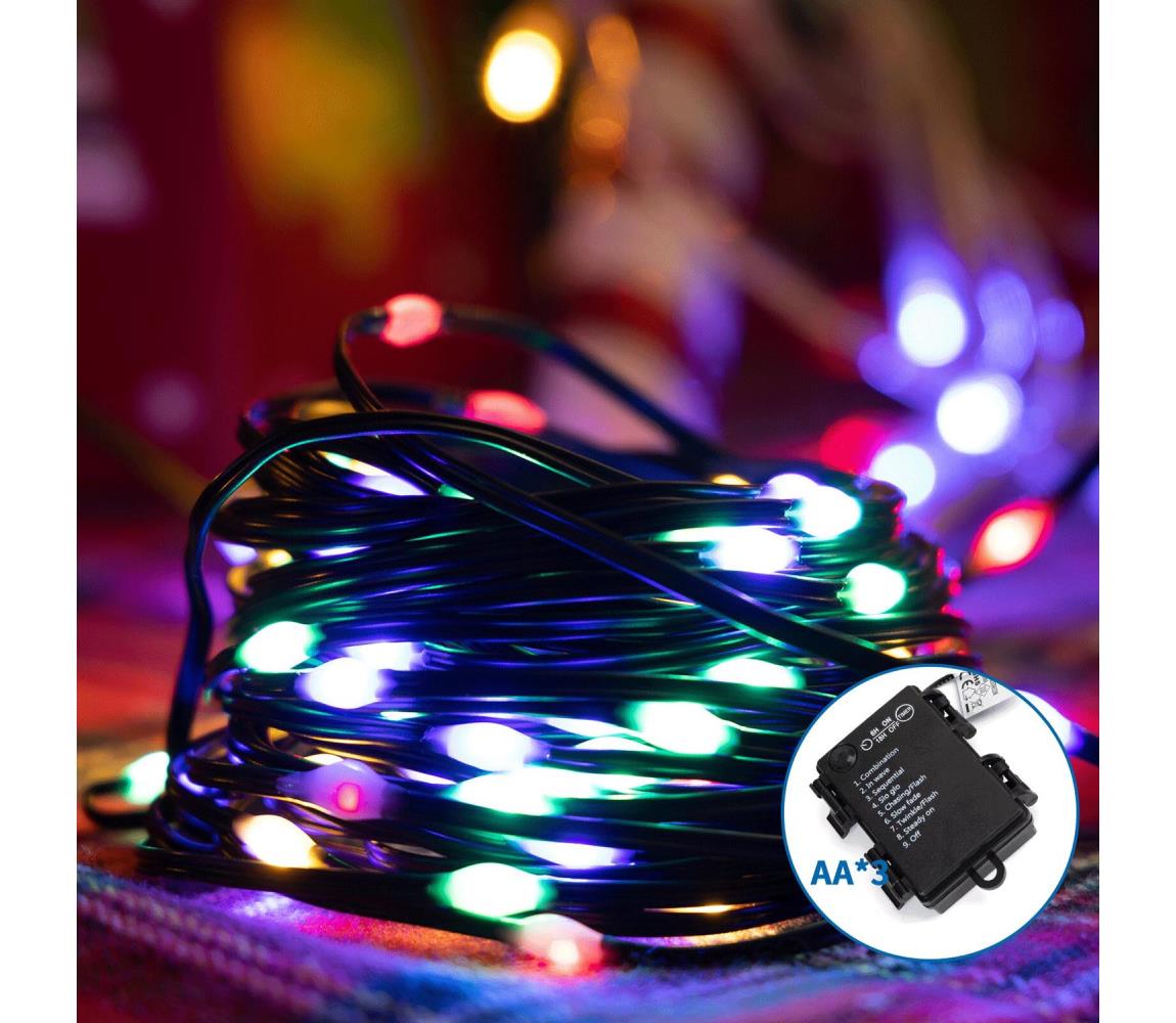 -LED Zewnętrzny łańcuch bożonarodzeniowy 150xLED/8 funkcji 3xAA 15,3m IP44 wielobarwny