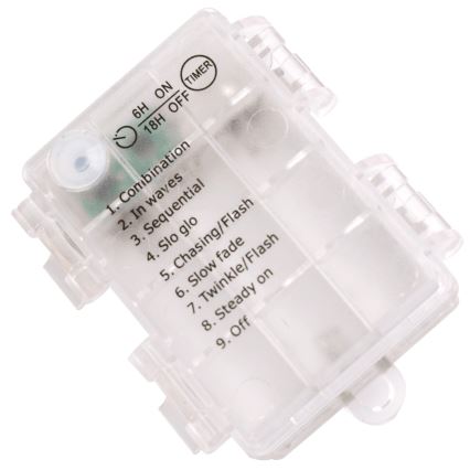 Aigostar -LED Zewnętrzny łańcuch 100xLED/8 funkcji 3xAA 10,3m IP44 ciepła biała