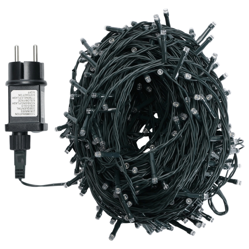 Aigostar - LED Zewnętrzny łańcuch 500xLED/8 funkcji 53m IP44 zimna biel