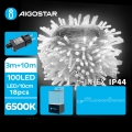 Aigostar - LED Zewnętrzny łańcuch bożonarodzeniowy 100xLED/8 funkcji 13m IP44 zimny biały