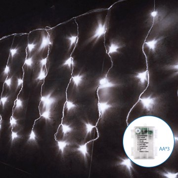 Aigostar - LED Zewnętrzny łańcuch bożonarodzeniowy 100xLED/8 funkcji/3xAA 8x0,4m IP44 zimna biel