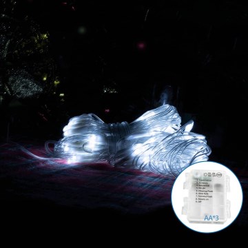 Aigostar -LED Zewnętrzny łańcuch bożonarodzeniowy 100xLED/8 funkcji 4,5x1,5m IP44 zimna biel