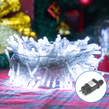 Aigostar - LED Zewnętrzny łańcuch bożonarodzeniowy 150xLED/8 funkcji 18m IP44 zimna biel