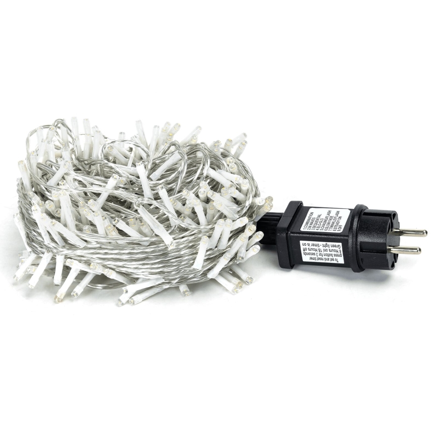 Aigostar - LED Zewnętrzny łańcuch bożonarodzeniowy 200xLED/8 funkcji 23m IP44 ciepła biel