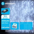 Aigostar - LED Zewnętrzny łańcuch bożonarodzeniowy 200xLED/8 funkcji 5x2m IP44 zimna biel