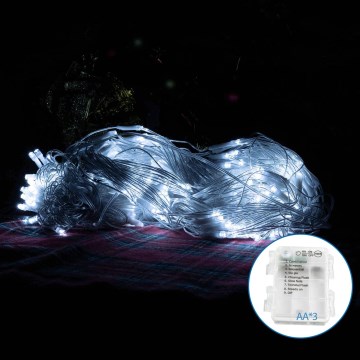 Aigostar - LED Zewnętrzny łańcuch bożonarodzeniowy 200xLED/8 funkcji 6x1,5m IP44 zimna biel