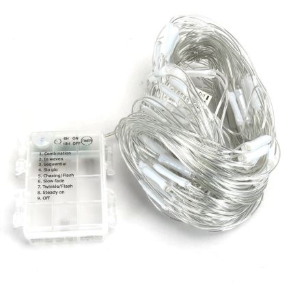 Aigostar - LED Zewnętrzny łańcuch bożonarodzeniowy 200xLED/8 funkcji 6x1,5m IP44 zimna biel