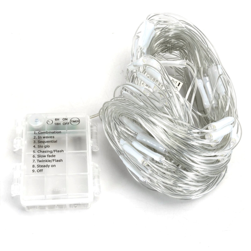 Aigostar - LED Zewnętrzny łańcuch bożonarodzeniowy 200xLED/8 funkcji 6x1,5m IP44 zimna biel
