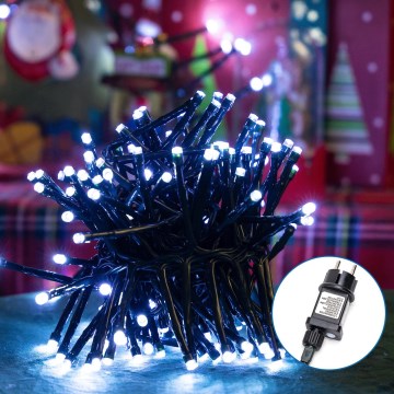 Aigostar - LED Zewnętrzny łańcuch bożonarodzeniowy 200xLED/8 funkcji 8m IP44 zimna biel