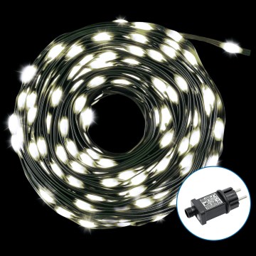 Aigostar - LED Zewnętrzny łańcuch bożonarodzeniowy 300xLED/8 funkcji 33m IP44 zimna biel