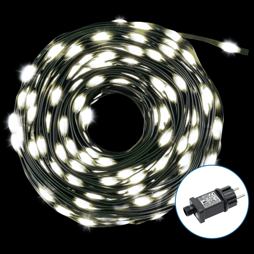 Aigostar - LED Zewnętrzny łańcuch bożonarodzeniowy 300xLED/8 funkcji 33m IP44 zimna biel