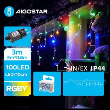 Aigostar - LED zewnętrzny łańcuch świąteczny 100 diod LED/8 funkcji 8x0,6m IP44 wielokolorowy