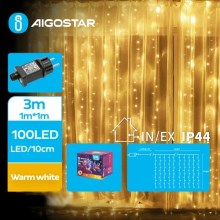 Aigostar - LED Zewnętrzny łańcuch świąteczny 100xLED/8 funkcje 4x1m IP44 ciepła biel