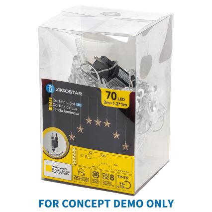 Aigostar - LED Zewnętrzny łańcuch świąteczny 100xLED/8 funkcji 10,3m IP44 wielokolorowy