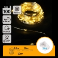 Aigostar -LED Zewnętrzny łańcuch świąteczny 100xLED/8 funkcji 3xAA 10,3m IP44 ciepła biała