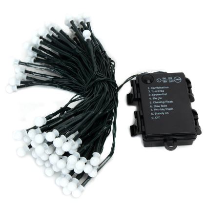 Aigostar - LED zewnętrzne lampki świąteczne 100 diod LED/8 funkcji 3xAA 10,3m IP44 ciepła biel