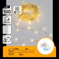 Aigostar - LED Zewnętrzny łańcuch świąteczny 100xLED/8 funkcji 3xAA 3,3m IP44 ciepła biała