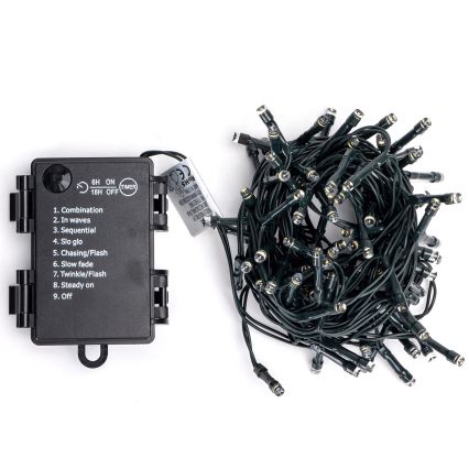 Aigostar - LED zewnętrzny łańcuch świąteczny 100xLED/8 funkcji 3xAA 5,3 m IP44 wielokolorowy