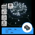 Aigostar - LED zewnętrzny łańcuch świąteczny 100xLED/8 funkcji 3xAA 5,3 m IP44 zimne białe światło