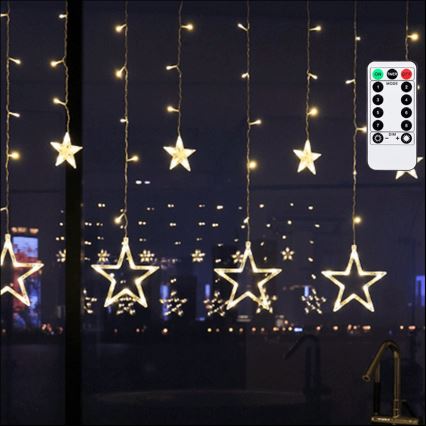 Aigostar - LED zewnętrzny łańcuch świąteczny 120xLED/8 funkcji 3x0,6 m IP44 ciepła biała + pilot zdalnego sterowania