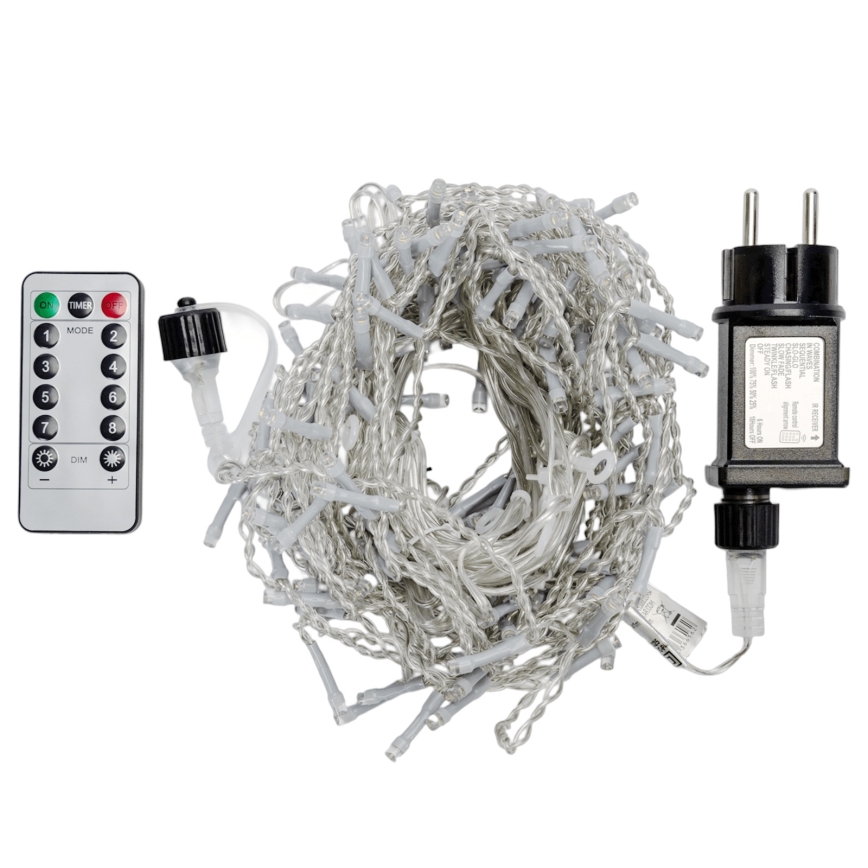 Aigostar - Zewnętrzne lampki świąteczne LED 150xLED/6W/230V/8 funkcji 1,5x1m IP44 ciepła biel + pilot zdalnego sterowania