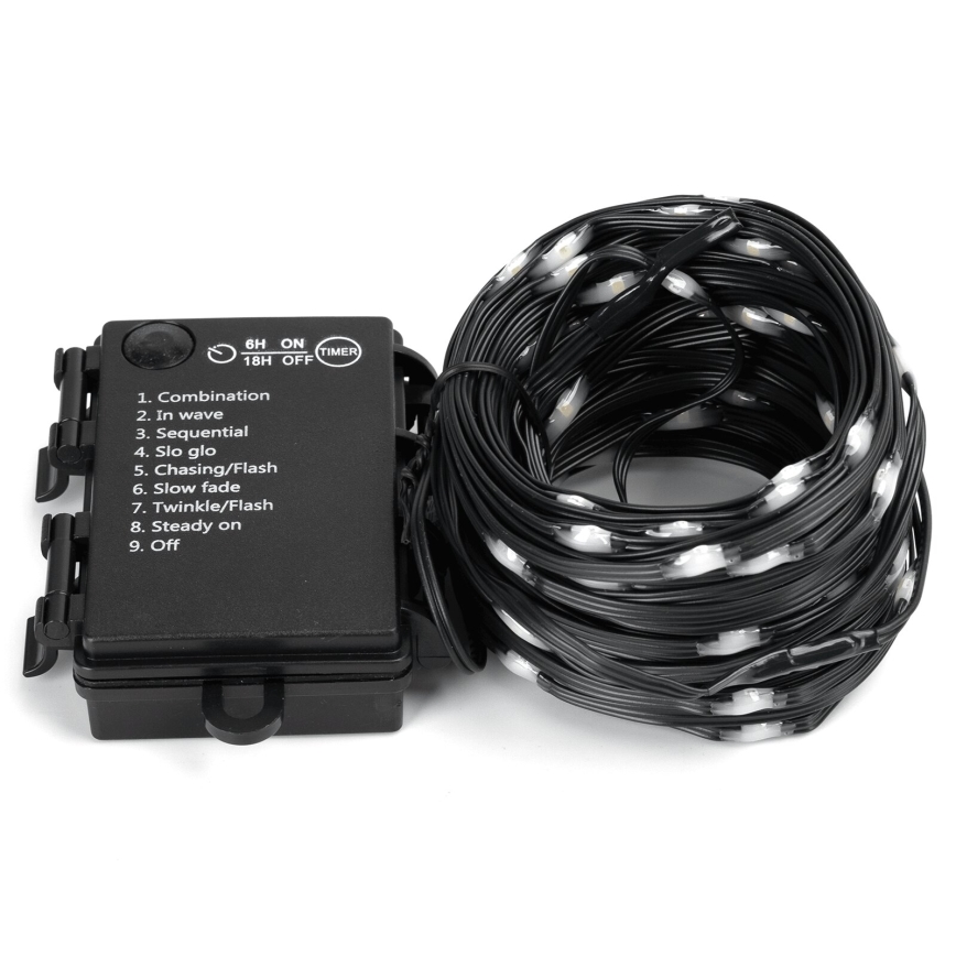 Aigostar - LED Zewnętrzny łańcuch świąteczny 150xLED/8 funkcji/3xAA 15,3m IP44 zimna biel