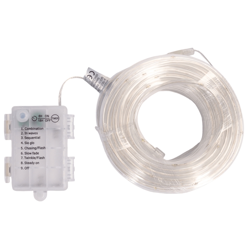 Aigostar - LED zewnętrzny łańcuch świąteczny 150xLED/8 funkcji 3xAA 15,3m IP44 zimna biel