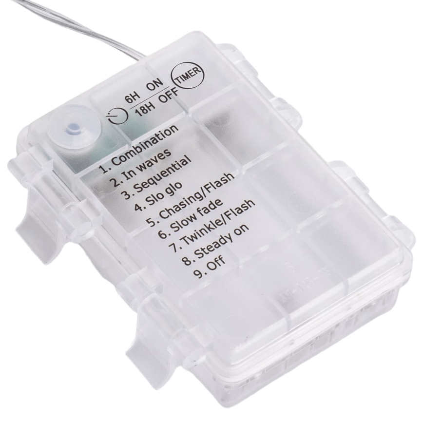 Aigostar - Zewnętrzny świąteczny łańcuch LED 156xLED/8 funkcji 3xAA 4,2x1,2m IP44 zimna biel