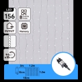 Aigostar - LED zewnętrzny łańcuch świąteczny 156xLED/8 funkcji 4,2x1,2m IP44 zimnobiały