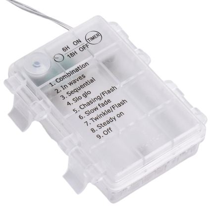 Aigostar - LED Zewnętrzny świąteczny łańcuch 192xLED/8 funkcji 3xAA 4,5x1,2m IP44 zimne białe światło
