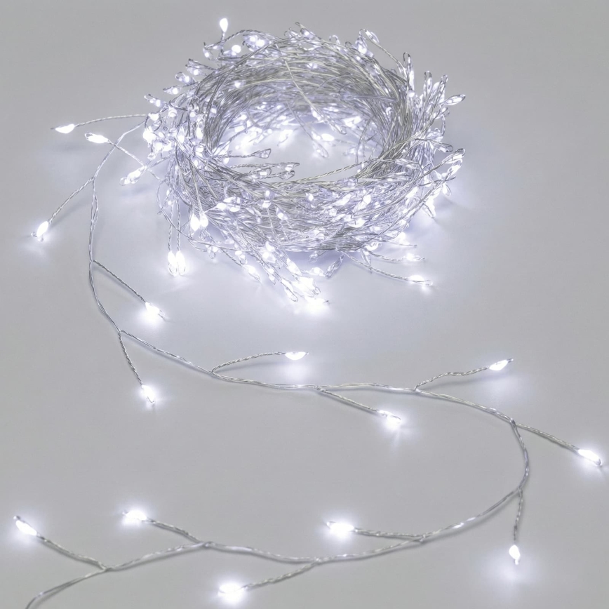 Aigostar - Zewnętrzny świąteczny łańcuch LED 200xLED/8 funkcji 3xAA 6,3m IP44 zimne białe światło
