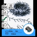 Aigostar - LED zewnętrzny łańcuch świąteczny 200 diod LED/8 funkcji 3×AA 5,3 m IP44 zimna biel