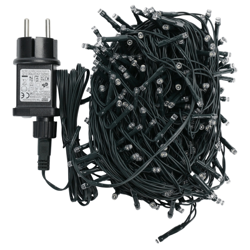 Aigostar - Zewnętrzny łańcuch świąteczny LED, 200 diod LED / 8 trybów, 20 m, IP44, zimna biel