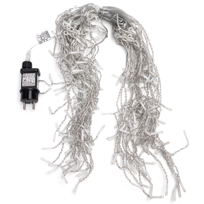 Aigostar - Zewnętrzny świąteczny łańcuch świetlny LED 200 diod/8 trybów 10x0,4m IP44 ciepła biała